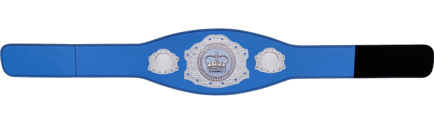 SILVER CHAMPIONSHIP BELT - XXLMIDI/S/WHITEGEMS - AVAILABLE IN 4 LEATHER COLOURS